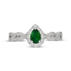 Thumbnail Image 2 of Neil Lane Pear-Shaped Natural Emerald & Diamond Halo Engagement Ring 3/8 ct tw 14K White Gold