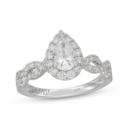 Neil Lane Artistry Pear-Shaped Halo Lab-Grown Diamond Engagement Ring 1-1/2 ct tw 14K White Gold