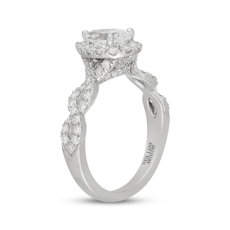 Neil Lane Artistry Pear-Shaped Halo Lab-Grown Diamond Engagement Ring 1-1/2 ct tw 14K White Gold