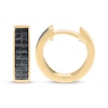 Thumbnail Image 1 of Men's Black Diamond Huggie Hoop Earrings 1/3 ct tw 10K Yellow Gold