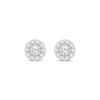 Thumbnail Image 2 of Diamond Halo Stud Earrings 1/2 ct tw 10K White Gold