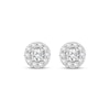 Thumbnail Image 2 of Diamond Halo Stud Earrings 1 ct tw 10K White Gold