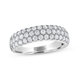 THE LEO Ideal Cut Diamond Three-Row Anniversary Ring 1 ct tw 14K White Gold