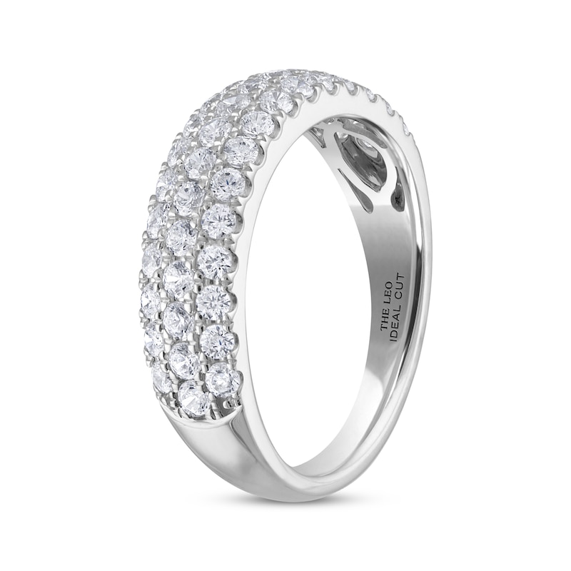 Main Image 2 of THE LEO Ideal Cut Diamond Three-Row Anniversary Ring 1 ct tw 14K White Gold