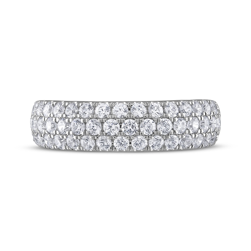 Main Image 3 of THE LEO Ideal Cut Diamond Three-Row Anniversary Ring 1 ct tw 14K White Gold