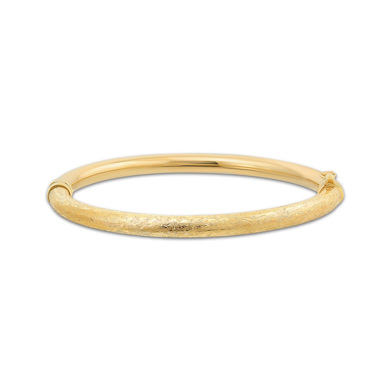 Reaura Textured Bangle Bracelet Repurposed 14K Yellow Gold