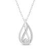 Thumbnail Image 1 of Love Ignited Diamond Flame Necklace 1/2 ct tw 10K White Gold 18&quot;