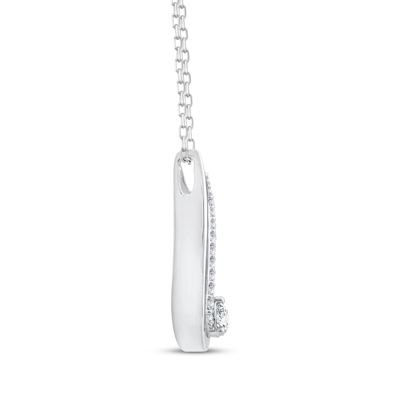 Main Image 2 of Love Ignited Diamond Flame Necklace 1/2 ct tw 10K White Gold 18&quot;