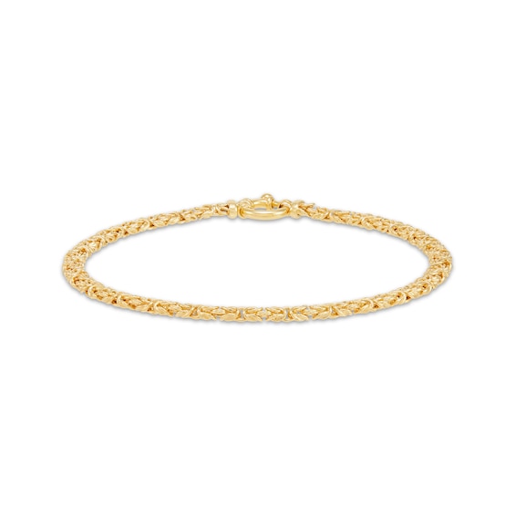 Hollow Byzantine Chain Bracelet 2.95mm 14K Yellow Gold 7.5"