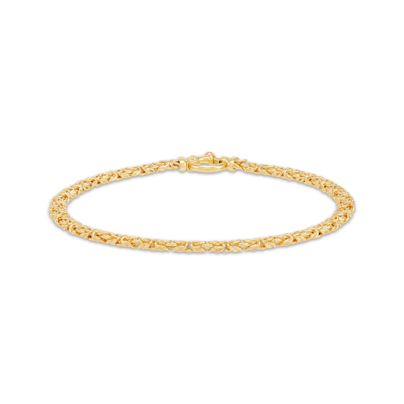 Main Image 1 of Hollow Byzantine Chain Bracelet 2.95mm 14K Yellow Gold 7.5&quot;