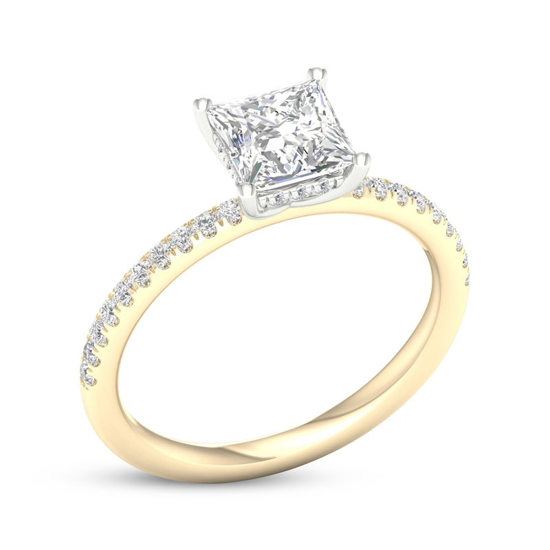 Main Image 2 of Lab-Grown Diamonds by KAY Princess-Cut Engagement Ring 1-3/4 ct tw 14K Two-Tone Gold