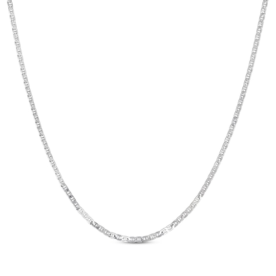 Diamond-Cut Solid Mariner Chain Necklace 3mm 100% Repurposed Sterling Silver 18"