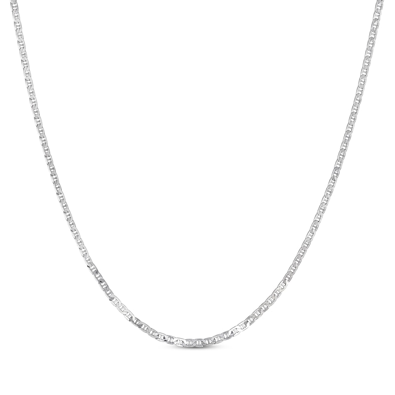 Main Image 1 of Diamond-Cut Solid Mariner Chain Necklace 3mm 100% Repurposed Sterling Silver 18&quot;