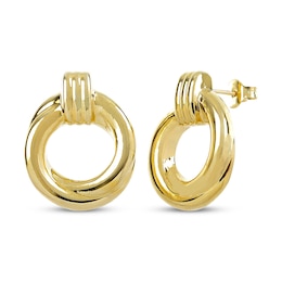 Hollow Open Circle Earrings 14K Yellow Gold