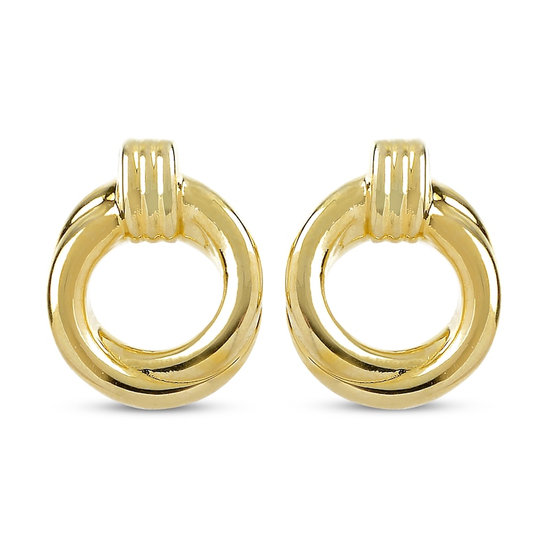 Main Image 2 of Hollow Open Circle Earrings 14K Yellow Gold