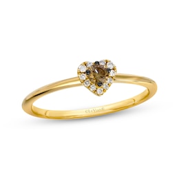 Le Vian Diamond Heart Halo Ring 1/8 ct tw 14K Honey Gold