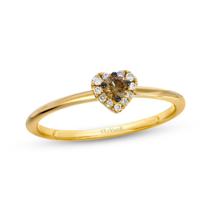 Main Image 1 of Le Vian Diamond Heart Halo Ring 1/8 ct tw 14K Honey Gold