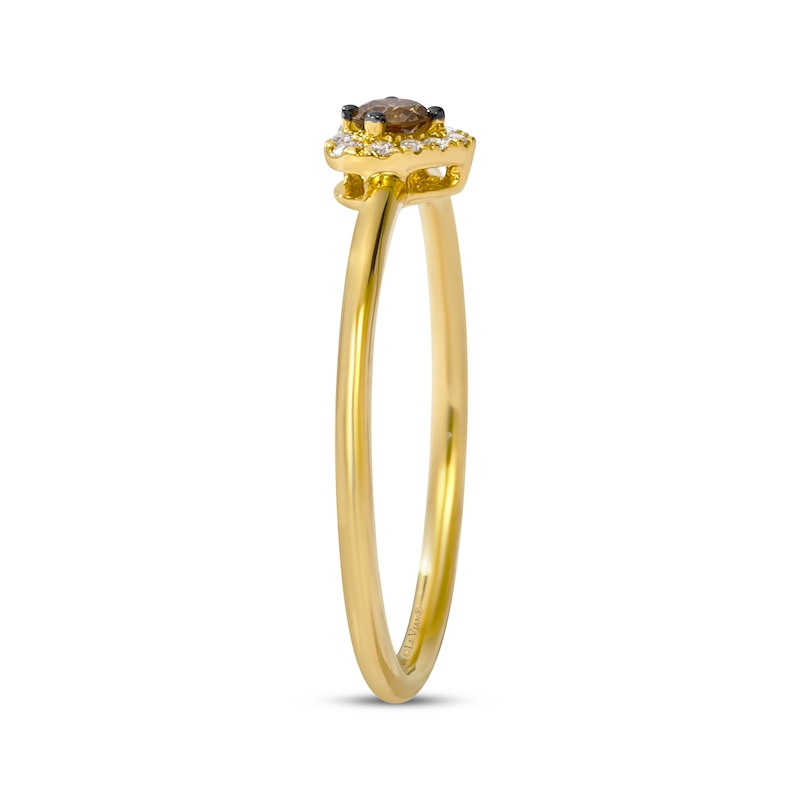 Le Vian Diamond Heart Halo Ring 1/8 ct tw 14K Honey Gold