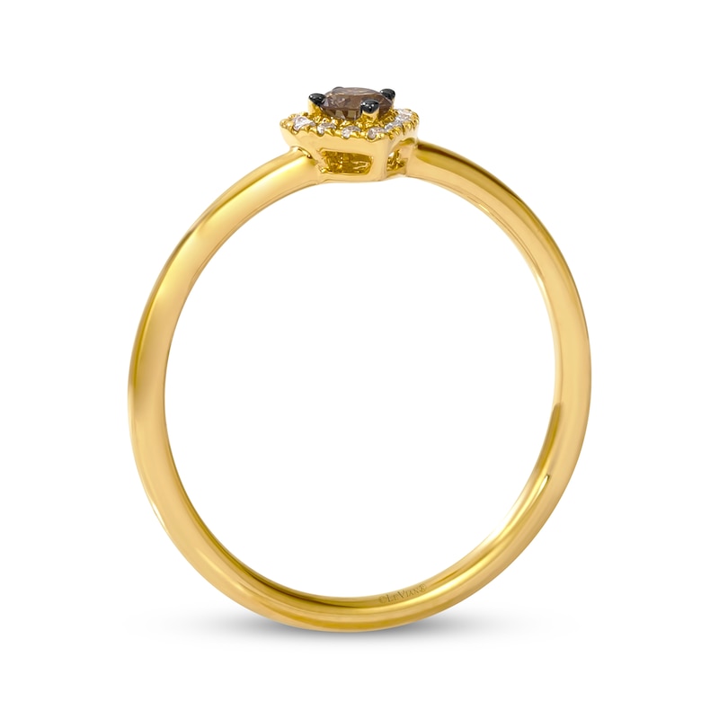 Le Vian Diamond Heart Halo Ring 1/8 ct tw 14K Honey Gold