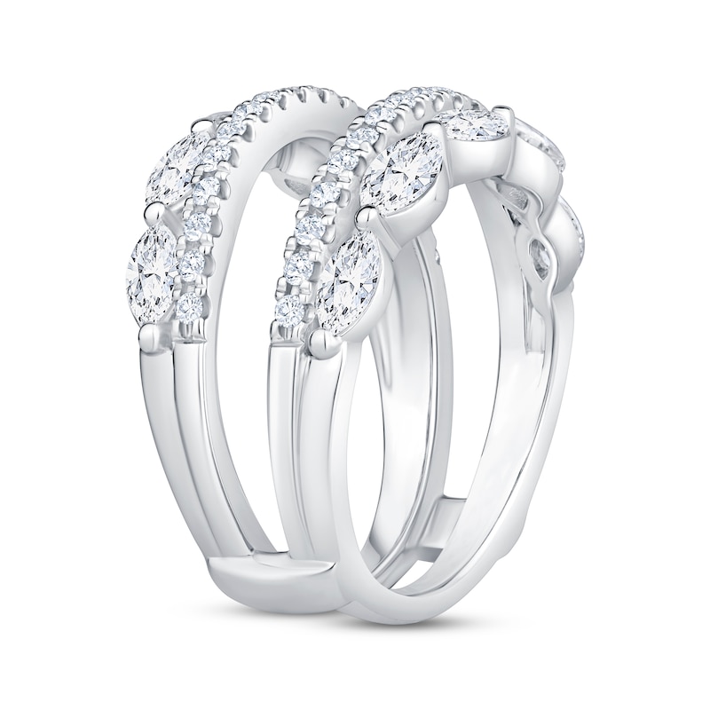 Lab-Created Diamonds by KAY Marquise & Round-Cut Enhancer Ring 1-1/2 ct tw 14K White Gold