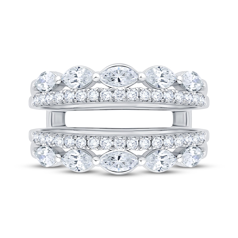 Lab-Created Diamonds by KAY Marquise & Round-Cut Enhancer Ring 1-1/2 ct tw 14K White Gold