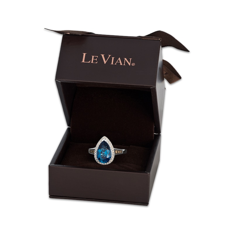 Le Vian Pear-Shaped Blue Topaz Ring 1/4 ct tw 14K Vanilla Gold