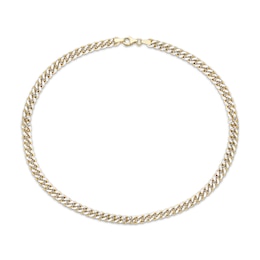 Diamond-Cut Curb Chain Bracelet 5mm Semi-Solid 10K Yellow Gold 7.5"