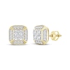 Thumbnail Image 1 of Lab-Grown Diamonds by KAY Men's Multi-Stone Cushion Stud Earrings 1 ct tw 10K Yellow Gold