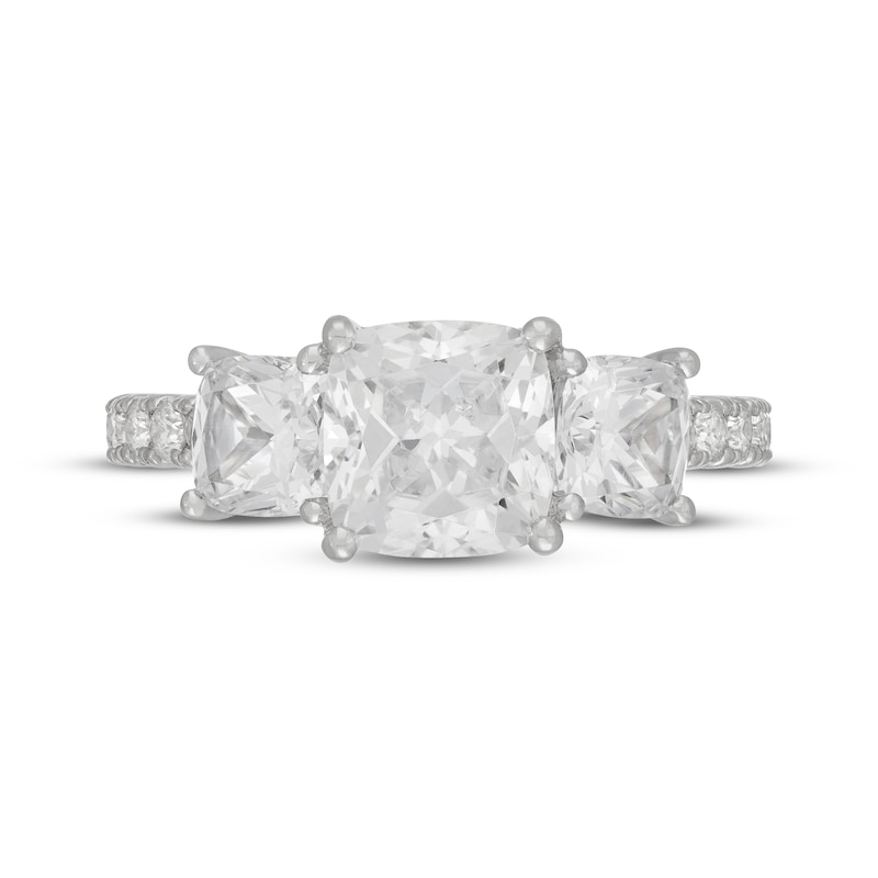 Main Image 3 of Neil Lane Artistry Cushion-Cut Lab-Grown Diamond Three-Stone Ring 4 ct tw 14K White Gold