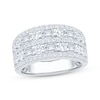 Thumbnail Image 1 of Lab-Grown Diamonds by KAY Emerald & Round-Cut Five-Row Anniversary Ring 2-1/2 ct tw 14K White Gold