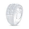 Thumbnail Image 2 of Lab-Grown Diamonds by KAY Emerald & Round-Cut Five-Row Anniversary Ring 2-1/2 ct tw 14K White Gold