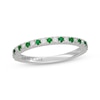 Thumbnail Image 1 of Neil Lane Diamond & Natural Emerald Anniversary Ring 1/5 ct tw 14K White Gold