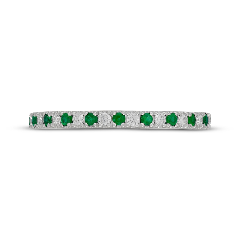 Main Image 3 of Neil Lane Diamond & Natural Emerald Anniversary Ring 1/5 ct tw 14K White Gold