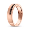 Thumbnail Image 2 of Now + Forever Men's Black Diamond Wedding Band 3/8 ct tw 10K Rose Gold