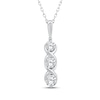 Thumbnail Image 1 of Memories Moments Magic Diamond Three-Stone Twist Drop Necklace 5/8 ct tw 10K White Gold 18&quot;