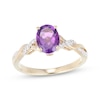 Thumbnail Image 1 of Oval-Cut Amethyst & Diamond Twist Shank Ring 1/10 ct tw 10K Yellow Gold