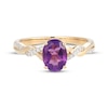 Thumbnail Image 3 of Oval-Cut Amethyst & Diamond Twist Shank Ring 1/10 ct tw 10K Yellow Gold