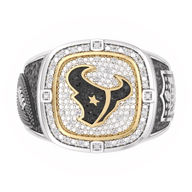 Main Image 1 of True Fans Houston Texans Championship Ring Sterling Silver & 10K Yellow Gold Ring