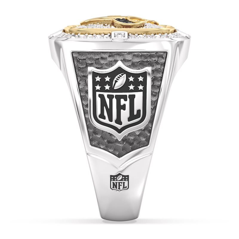 Main Image 4 of True Fans Houston Texans Championship Ring Sterling Silver & 10K Yellow Gold Ring