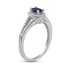 Thumbnail Image 2 of Blue Sapphire & Diamond Ring 1/6 ct tw 10K White Gold