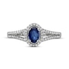 Thumbnail Image 3 of Blue Sapphire & Diamond Ring 1/6 ct tw 10K White Gold