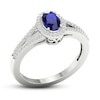 Thumbnail Image 4 of Blue Sapphire & Diamond Ring 1/6 ct tw 10K White Gold