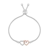 Thumbnail Image 1 of Hallmark Diamonds Hearts Bolo Bracelet 1/20 ct tw Sterling Silver & 10K Rose Gold 8.5&quot;