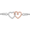 Thumbnail Image 2 of Hallmark Diamonds Hearts Bolo Bracelet 1/20 ct tw Sterling Silver & 10K Rose Gold 8.5&quot;