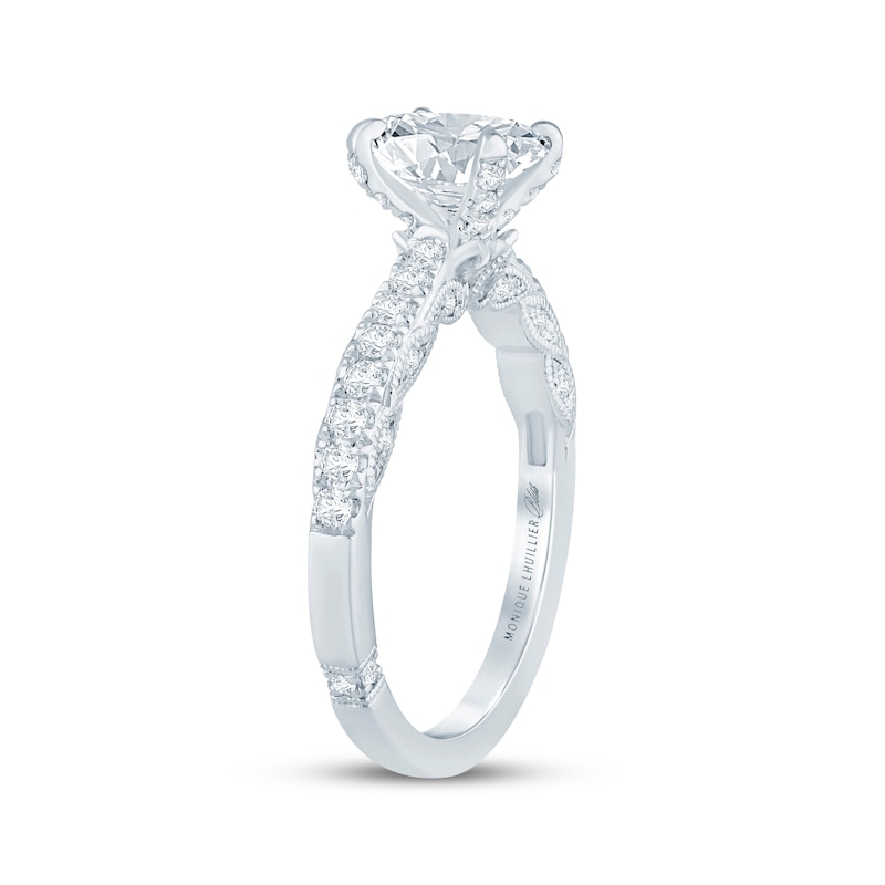 Main Image 2 of Monique Lhuillier Bliss Oval-Cut Lab-Grown Diamond Engagement Ring 1-3/8 ct tw 18K White Gold