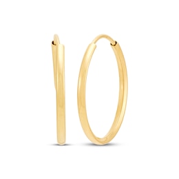 Polished Endless Hoop Earrings 14K Yellow Gold 13mm