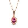 Thumbnail Image 1 of Le Vian Oval-Cut Pink Tourmaline Necklace 1/15 ct tw Diamonds 14K Strawberry Gold 19&quot;