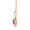 Thumbnail Image 2 of Le Vian Oval-Cut Pink Tourmaline Necklace 1/15 ct tw Diamonds 14K Strawberry Gold 19&quot;