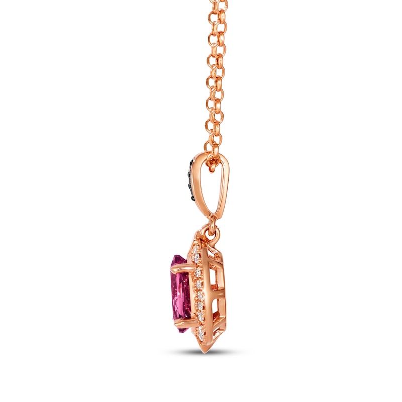 Main Image 2 of Le Vian Oval-Cut Pink Tourmaline Necklace 1/15 ct tw Diamonds 14K Strawberry Gold 19&quot;