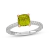 Thumbnail Image 1 of Neil Lane Cushion-Cut Peridot & Diamond Engagement Ring 3/8 ct tw 14K White Gold